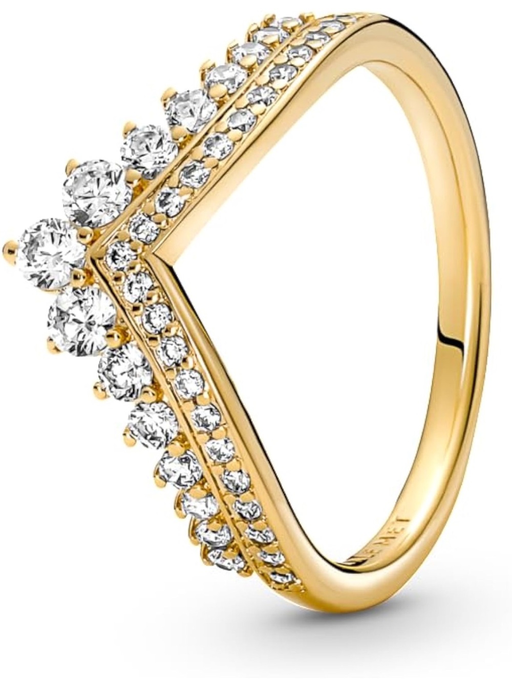 Pandora gold Crystal V-Shape Stacking Ring - Women Jewelry